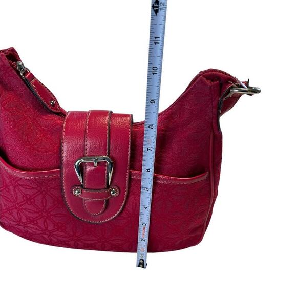 Croft & Barrow, Hot Pink Fabric Bag w/ Flap Buckle Zip Close - Picture 9 of 11